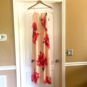 Nordstrom strapless dress with floral print.